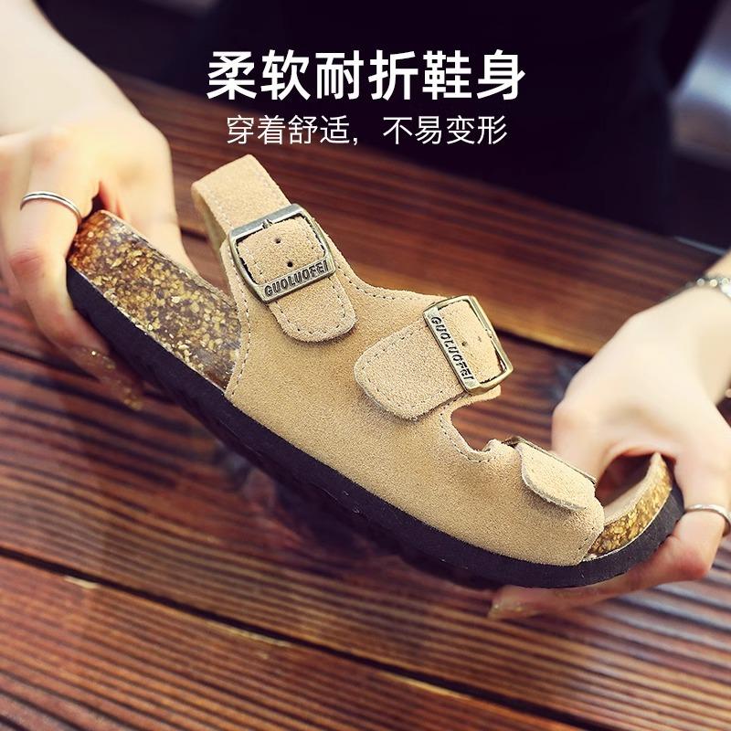 Fashion Women's Roman Sandals Summer Men's and Women's Flat Bottomed Retro Fashionable Casual Cork Slippers