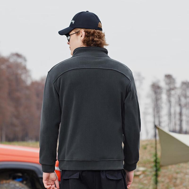 JEEP Men's Fleece-Lined Stand-Collar Cardigan Jacket