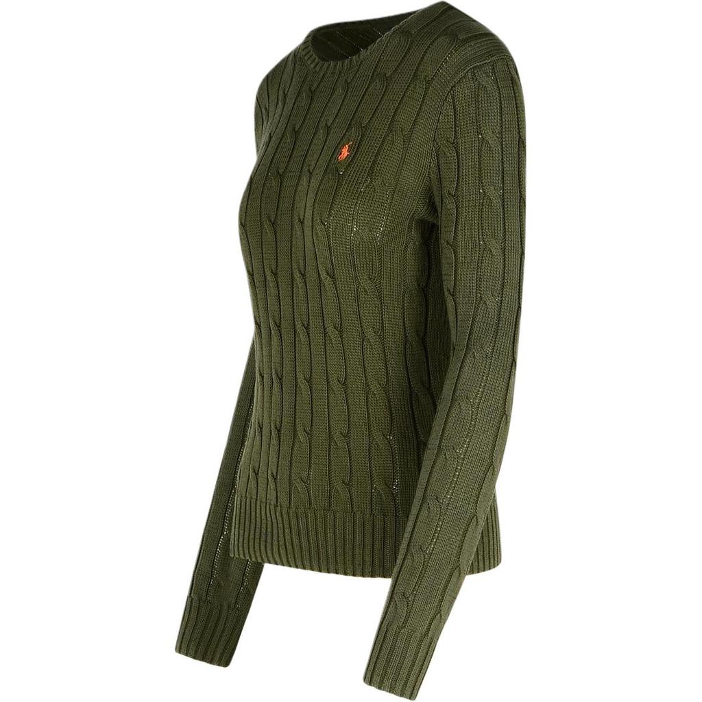 Polo Ralph Lauren Logo Embroidered Pullover Crew Neck Long Sleeve Knit Sweater Women Sweater Green 211891640-030