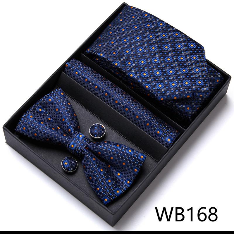 Conjunto de Corbata y Pajarita para Hombre Caja de Regalo Conjunto de 6 Piezas Corbata de Grupo Vestido de Negocios Corbata de Boda