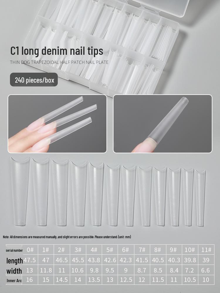 

Коробка на 240 штук: Прозрачные Очень Длинные Типсы для Ногтей – Полное Покрытие Овальный Искусственный Нейл-арт