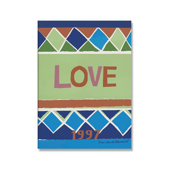 Nordic Style Modern Love Exhibition Poster Wall Art  Canvas Painting Simple Love Living Room Home Decoration Painting No Frame