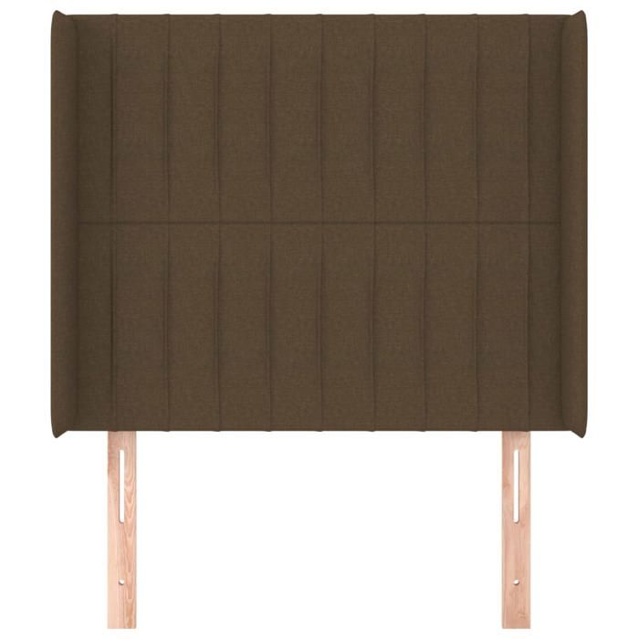 VidaXL Tête de lit avec oreilles Marron foncé 103x16x118-128 cm Tissu3119811