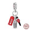 Pandantive Souvenir Soldat Cabina Telefonică Roșie Londra Cupru Se Potrivesc pe Brățări cu Charmuri Originale Femei Bijuterii DIY Cadouri