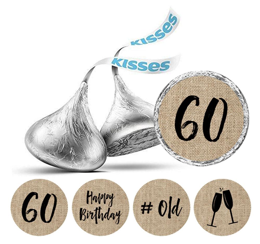 Darling Souvenir Chocolate Labels 60th Birthday Stickers Pack of 190 Pcs Party Favor