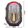 Metric Titanium Step Drill Bits Hexagonal Shank High Speed Steel Cone Hole Cutter Multi Size Drilling for Wood Metal