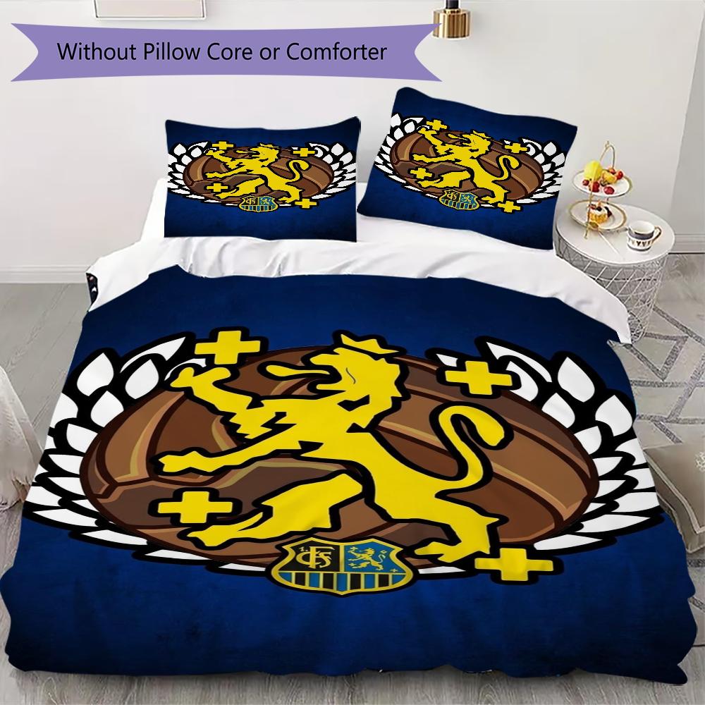 1 FC Saarbrücken Pattern Bedding Uilt Set Uilt Cover Pillowcase Home Decoration Birthday Gift (1 * Duvet Cover + 2 * Pillowcase Without Core)