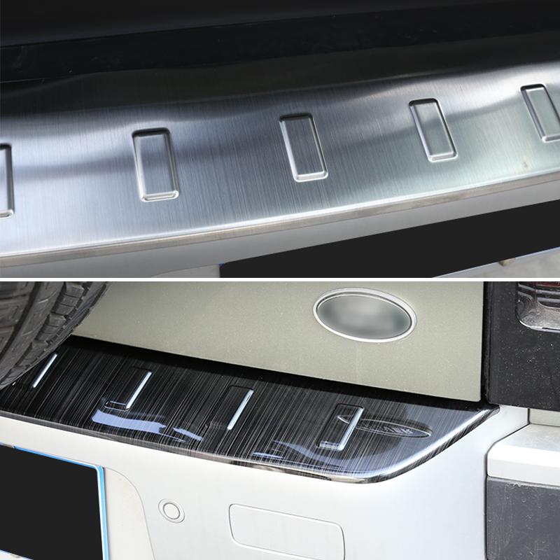Stainless Steel External Rear Bumper Guard Plate Protect Cover Trim,For Land Rover Defender 110 130 2020-2021,Car Accessories