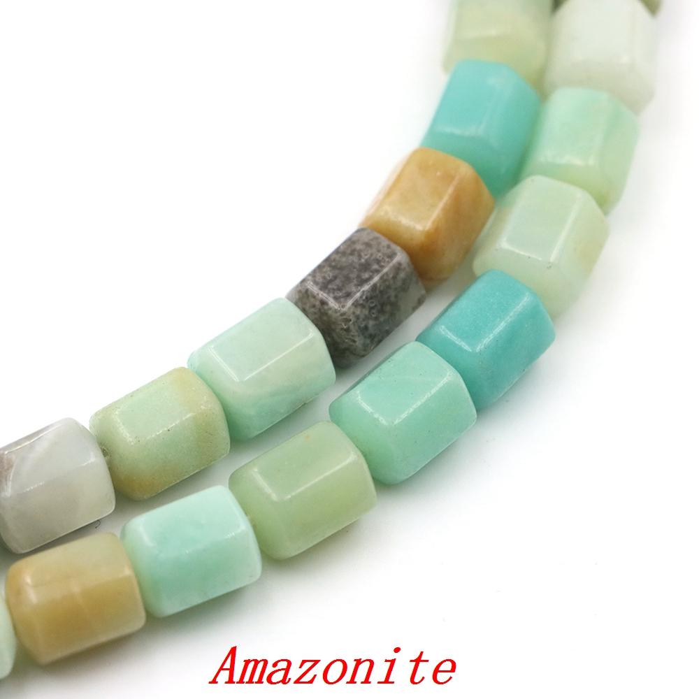 Faceted Natural Stone Square Rose Quartz Agates Loose Spacer Beads For Jewelry Diy Making Crystals Bracelet Pendant Accessories