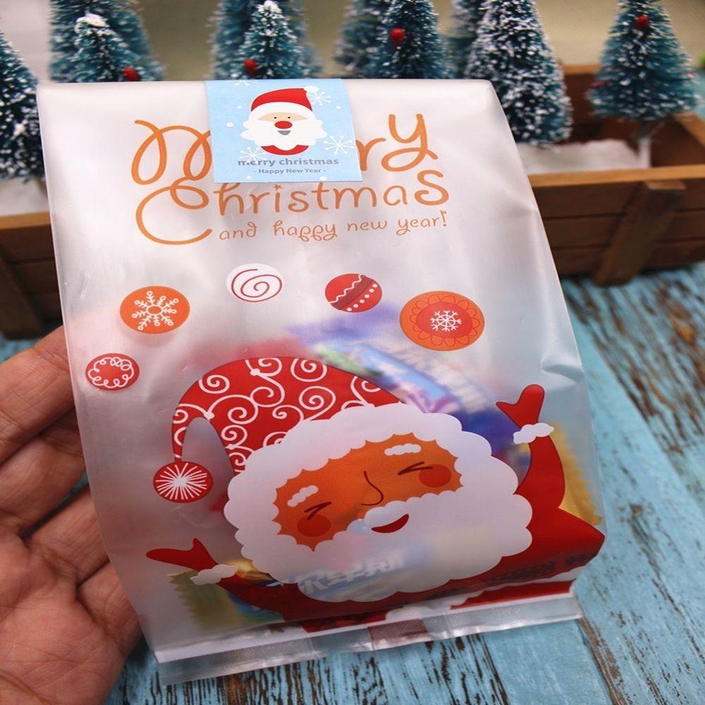 Santa Claus Home & Kitchen Cartoon Candy Pockets Merry Christmas Cookies Bag Baking Packaging Bags