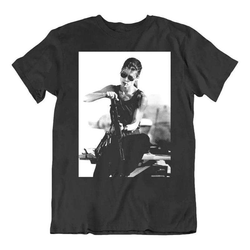Camiseta Negra Terminator 2 T2 Movie Fan V2 De Sarah Connor S разноцветный