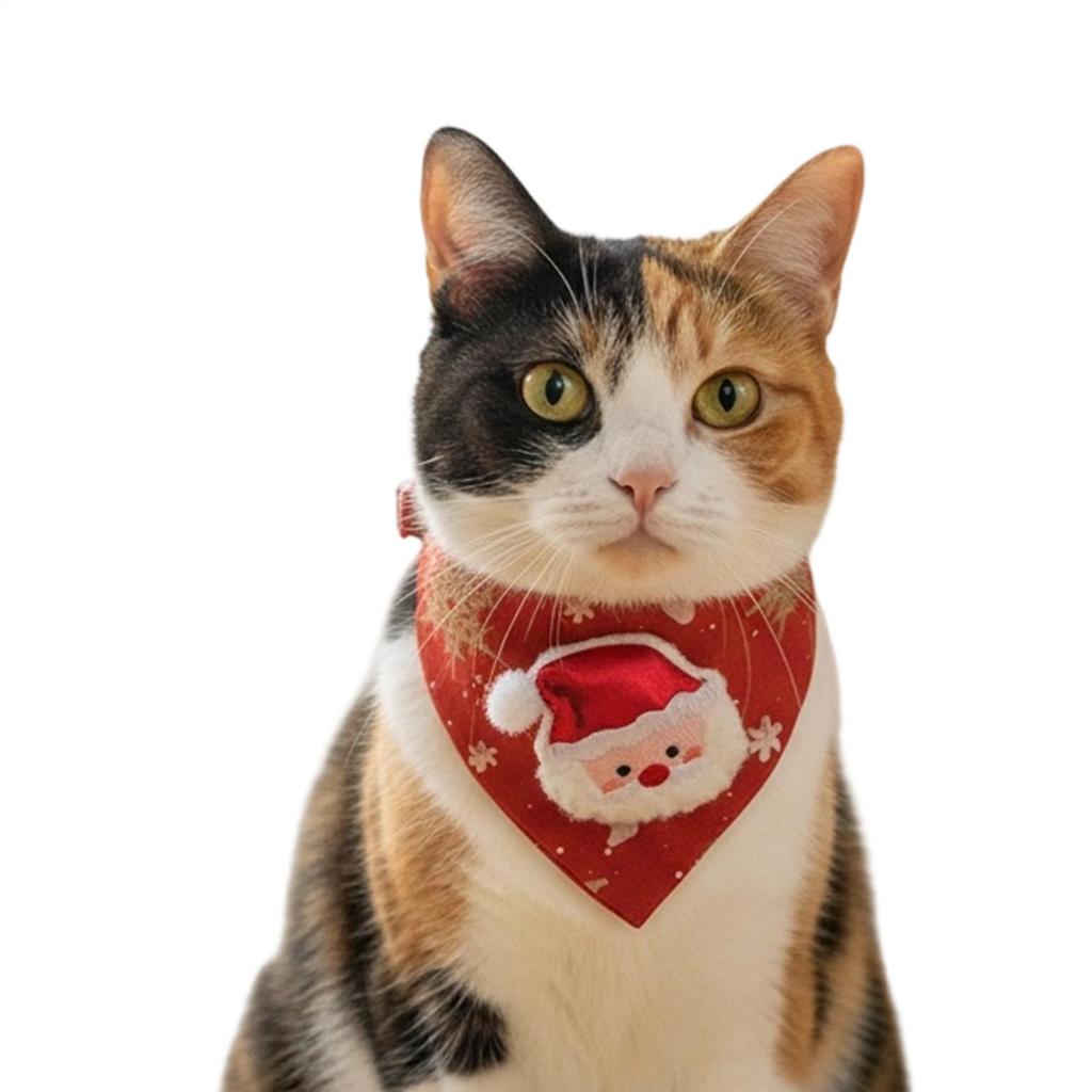 Christmas Cat Costume Collar Elastic Holiday Dress Up Pet Costume Christmas Pet Bandana For Family Gathering Photoshoot Party