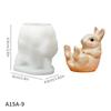 Silicone Candle Molds 3D Reusable Bunny Mould Cell Phone Stand Mold For Making Soap Resin Craft Candle Wax Clay Home Easter