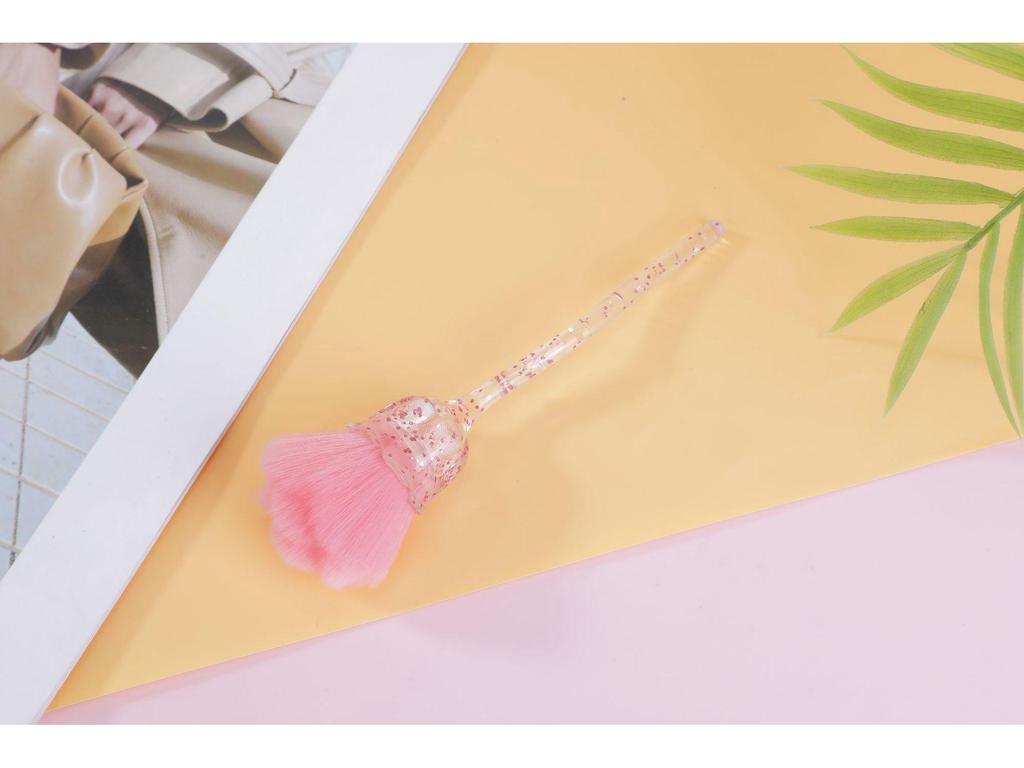 Rose Crystal Handle Loose Powder Makeup Brush - Beauty Tool for Nail Art, Blush, and Contour