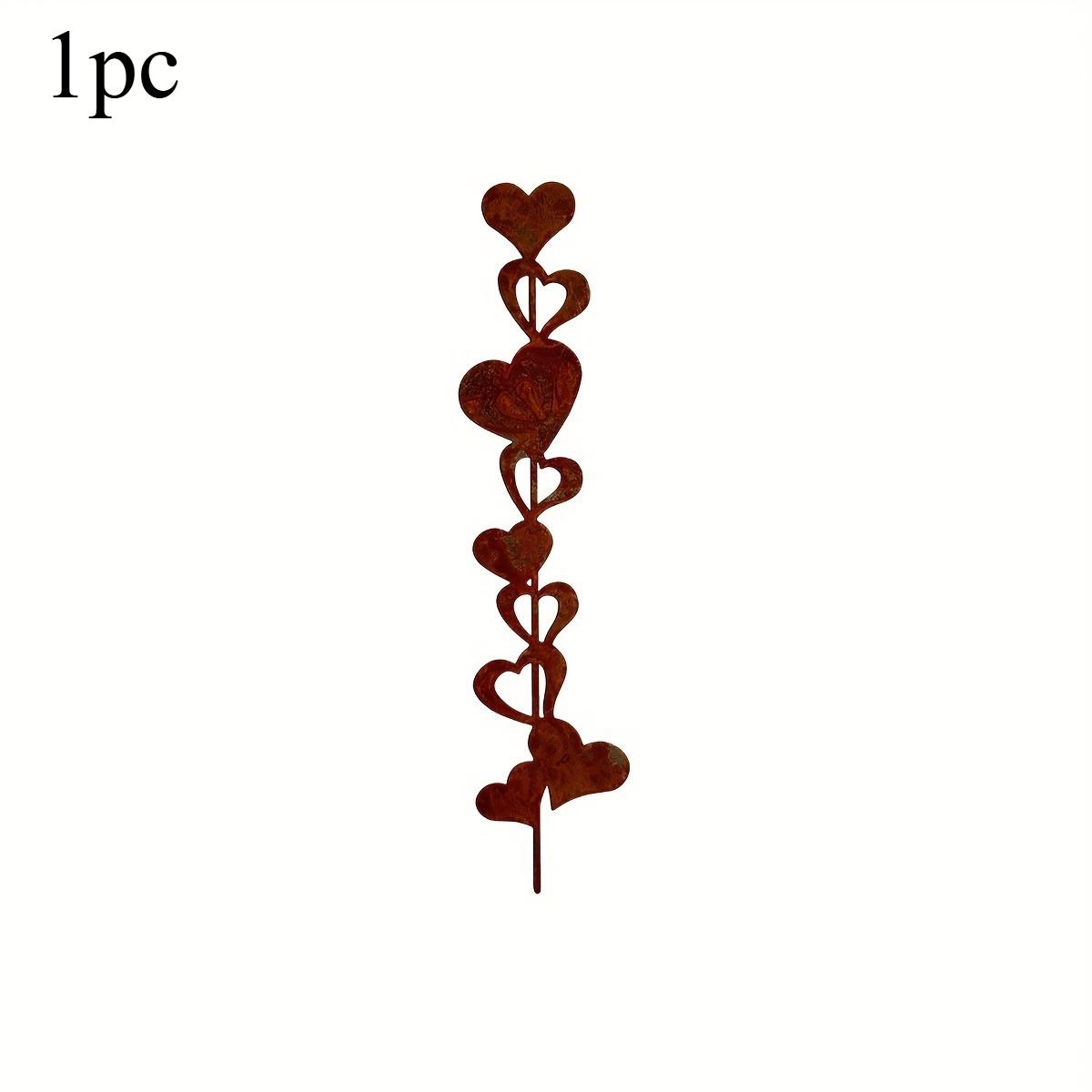 Rustic Heart-Shaped Decorative Garden Stake Iron Metal Outdoor Decoration Easter Christmas Thanksgiving Garden Patio Yard Decor