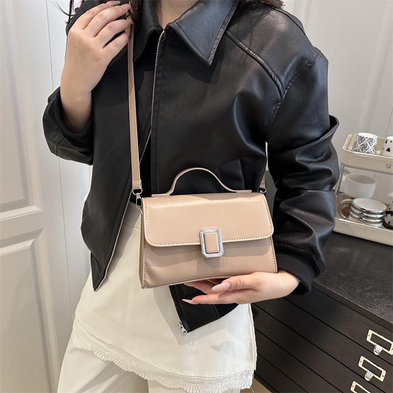 Solid Color Simple Casual Aesthetic Temperament Handbag High Texture Versatile Commuter Shoulder Messenger Bag Women's Bag