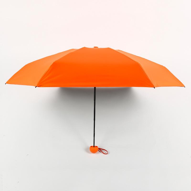 

Compact Capsule Umbrella: Dual-Purpose Sun & Rain Protection for Students Black Coating Five-Fold Umbrella