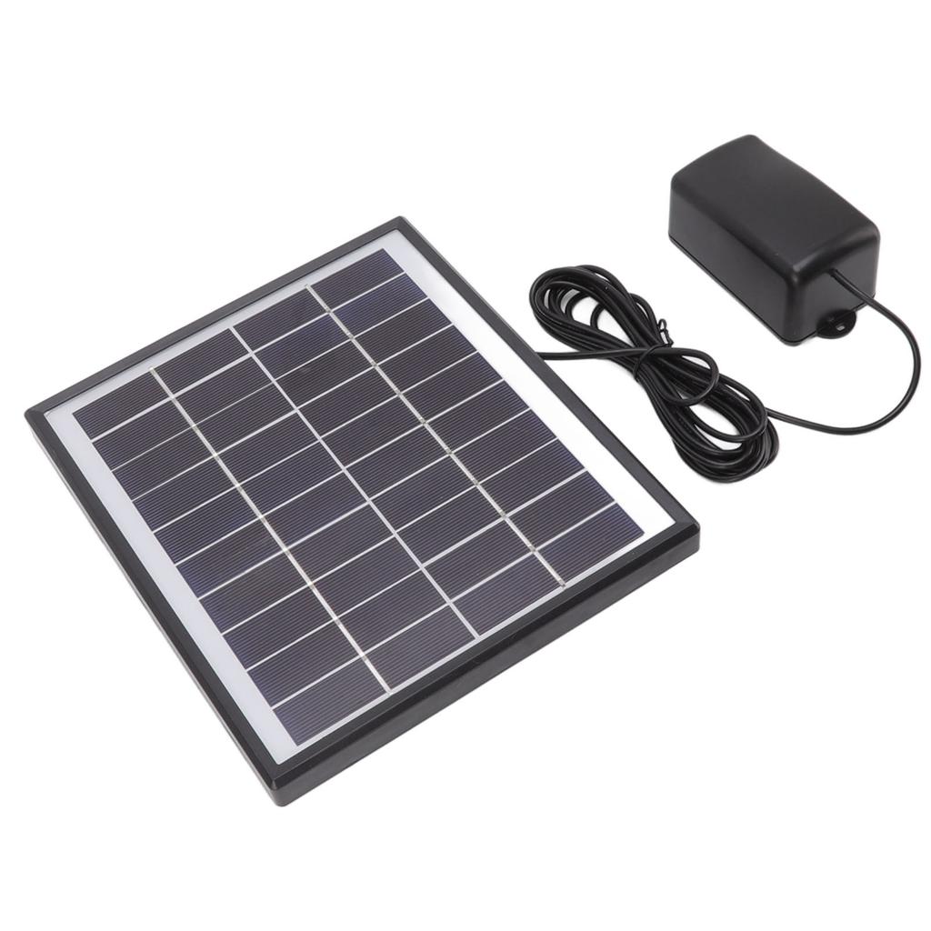 Solar Oxygen Pump 10V 6W Shockproof Small Lightweight Solar Water Air Pump for Fish Tanks Aquariums Swimming Pools