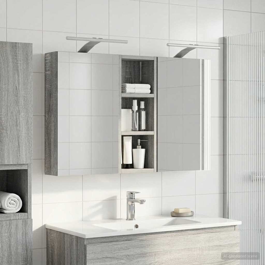 Bathroom Cabinet Set 3 Pcs 80 X 10.5 X 50 Cm Engineered Wood