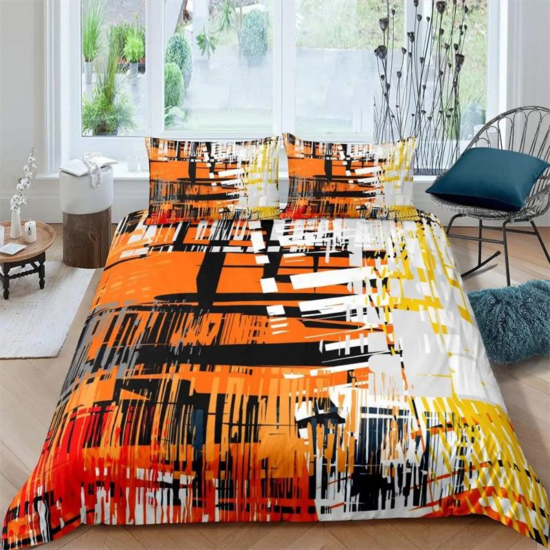 Hippie Graffiti King Queen Duvet Cover Hip Hop Bedding Collection For Kids Teens Adults Wall Urban Street Art Polyester Quilt Cover