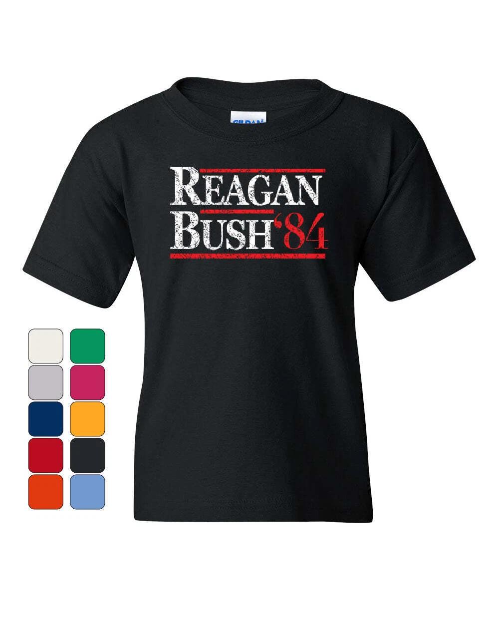 

Reagan Bush 84 Youth kids boys T-Shirt Ronald American President History GOP Kids Tee 120