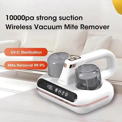10000PA Kabelloser Entferner Doppel-Tassen Milbenentferner Starke Saugkraft Intelligente UV-Desinfektion Staubsauger