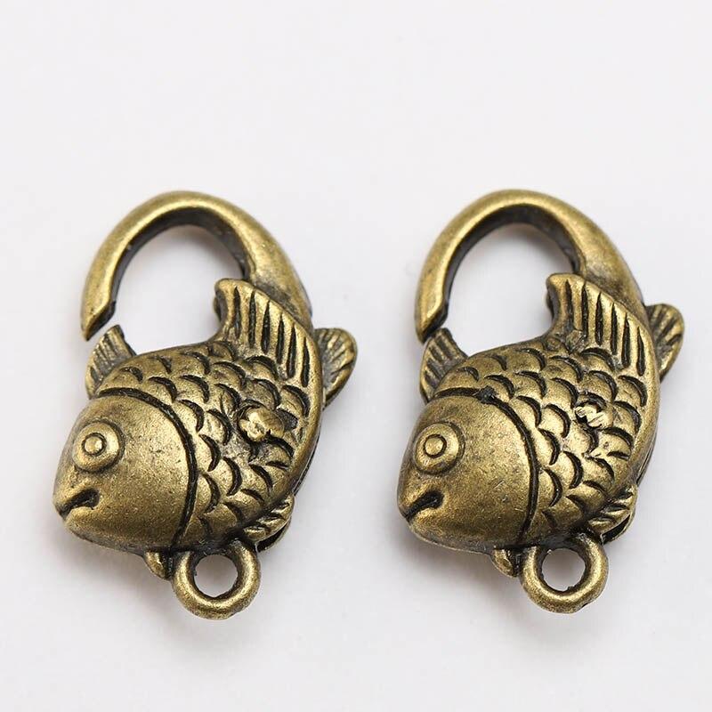 10pcs or 12pc Flower Lobster Clasp Antique Silver Hooks for Keychain Necklace Bracelet Chain DIY Jewelry Making Findings Components