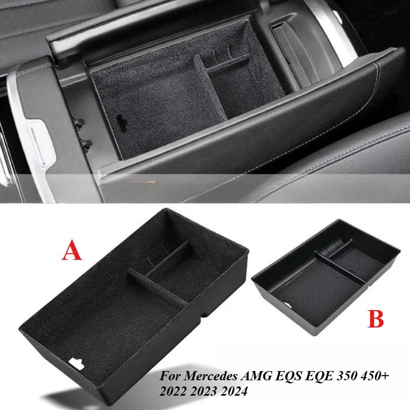 For Mercedes AMG EQS EQE 350 450+ 2022 2023 2024 Car Organizer Box Armrest Storage Center Console Sundries Tray Accessories