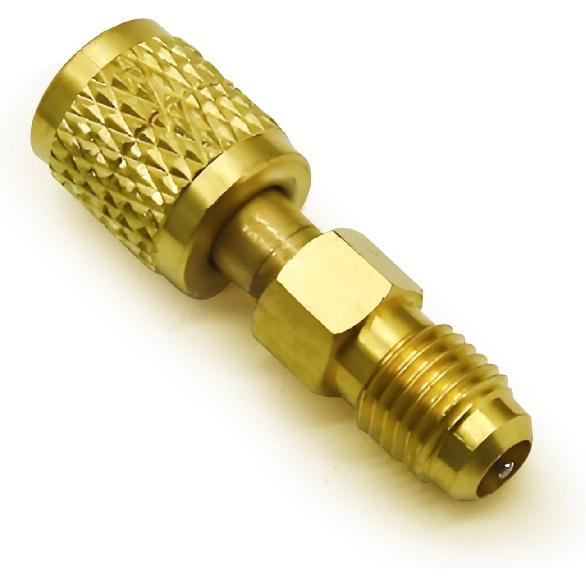 2Pcs R32 R454B Refrigerant Brass Adapter, 1/4 Inch Female To 1/4 Inch Male Reverse Thread Fitting Compatible with R-454B/R-32 Tanks Split Systems |