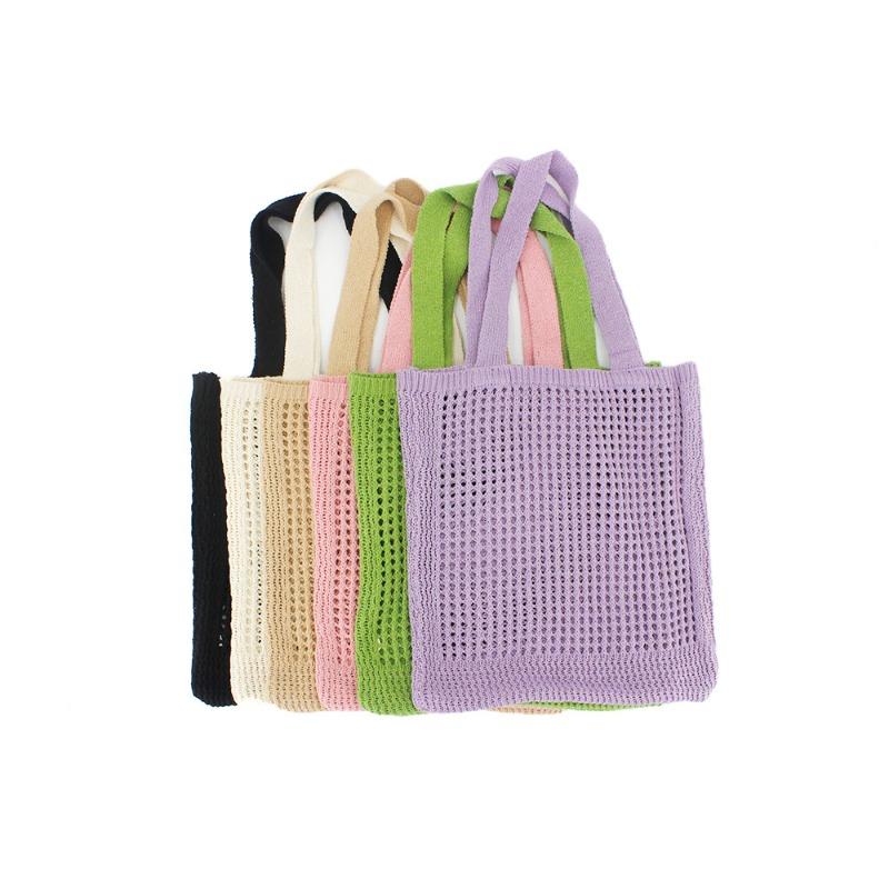 Borsa da Donna Fiori ad Uncinetto Coreana Borsa in Lana Borsa a Mano Casual Vuota a Spalla Singola Borsa da Spiaggia