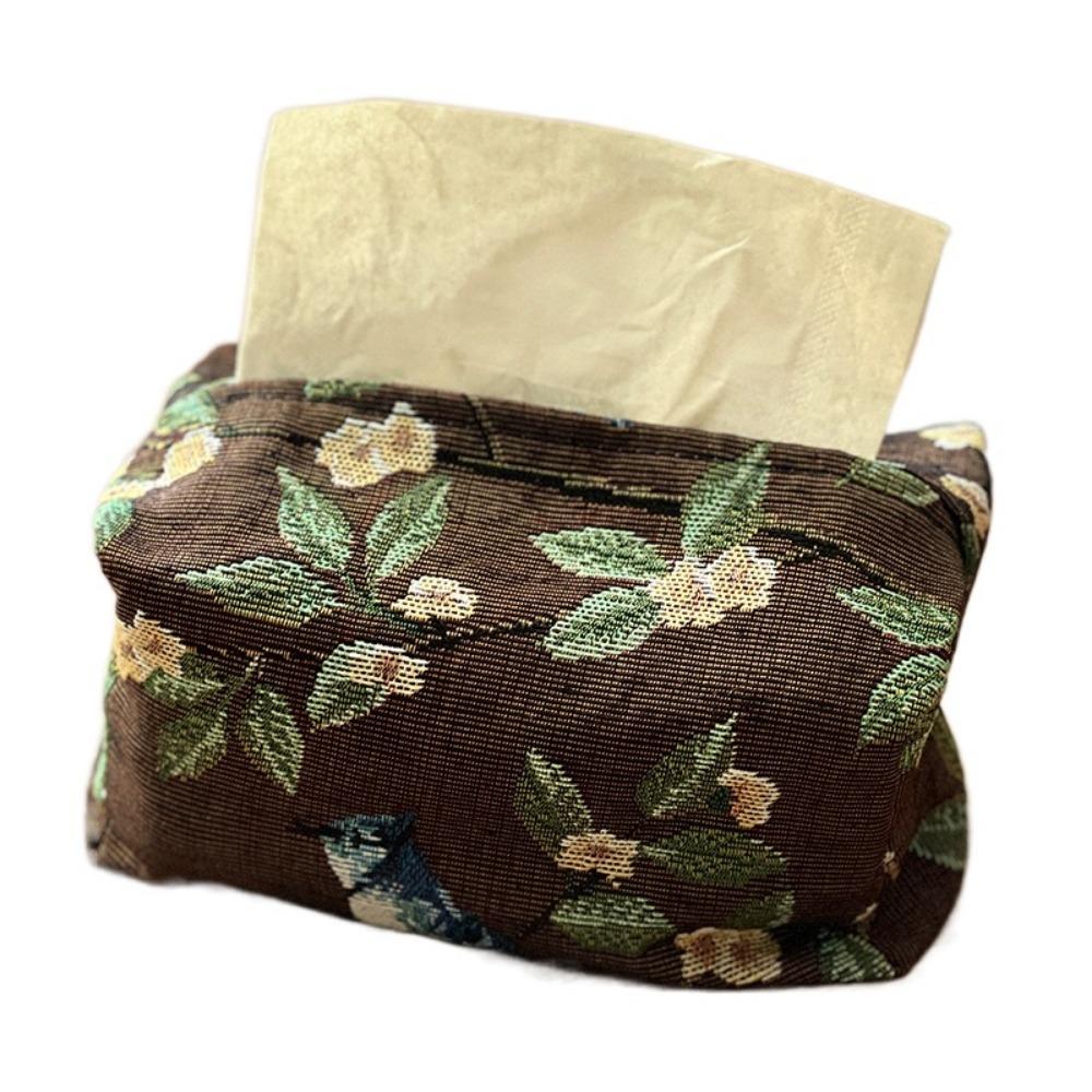 

Skin-Friendly Desktop Tissue Bag Flower Pattern Retro Tissue Box Pattern Tissue Bag Restaurant кофейный