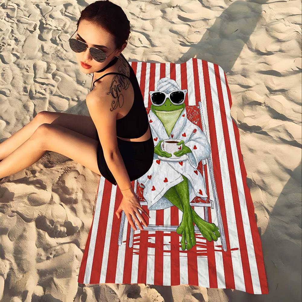 Cute Funny Animal Ins Cartoon Microfiber Printed Beach Towel Mountain Climbing Yoga Beach Swimming Running Absorbent Soft Towel