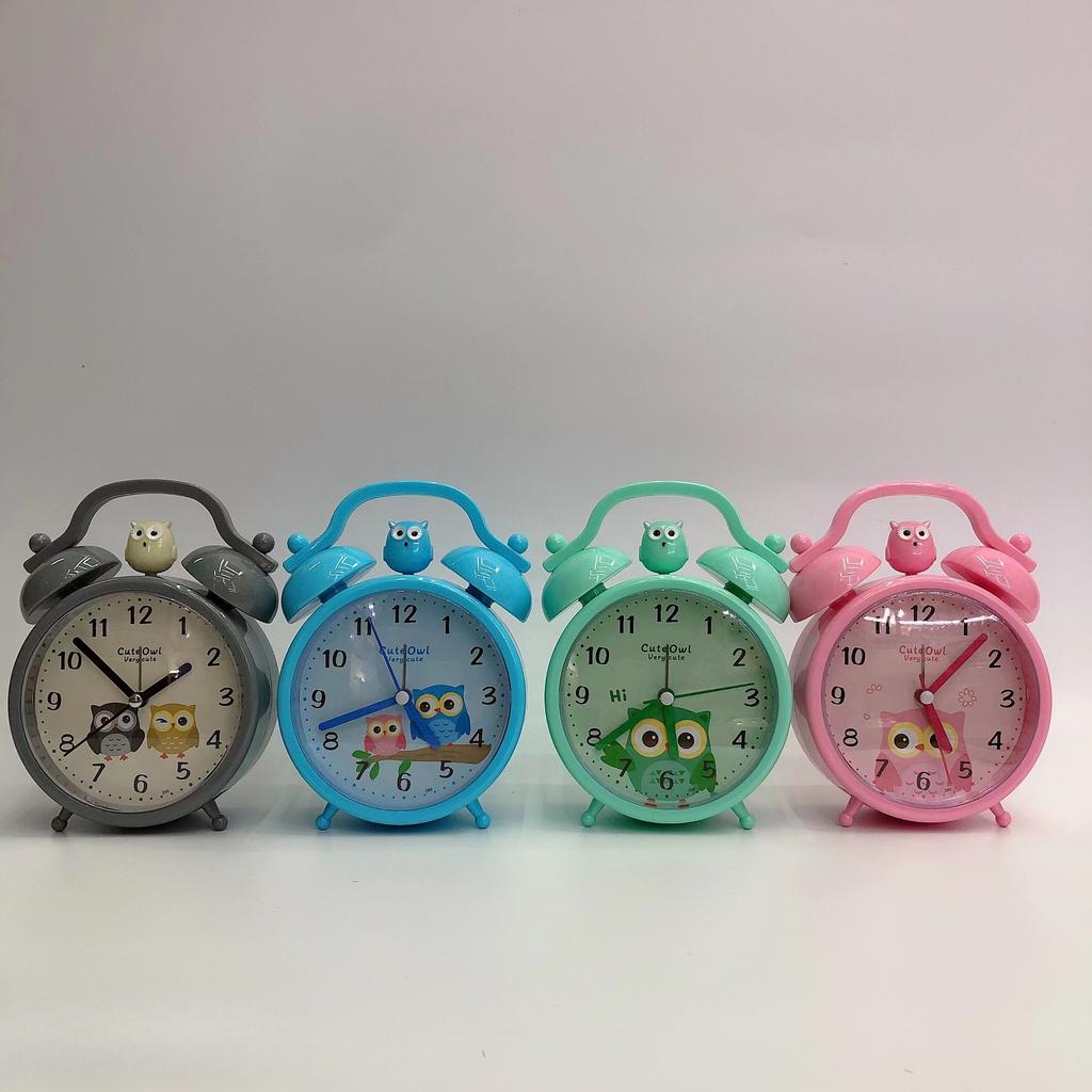 New super cute owl fake bell alarm clock cartoon clock bedroom gift student bedside clock
