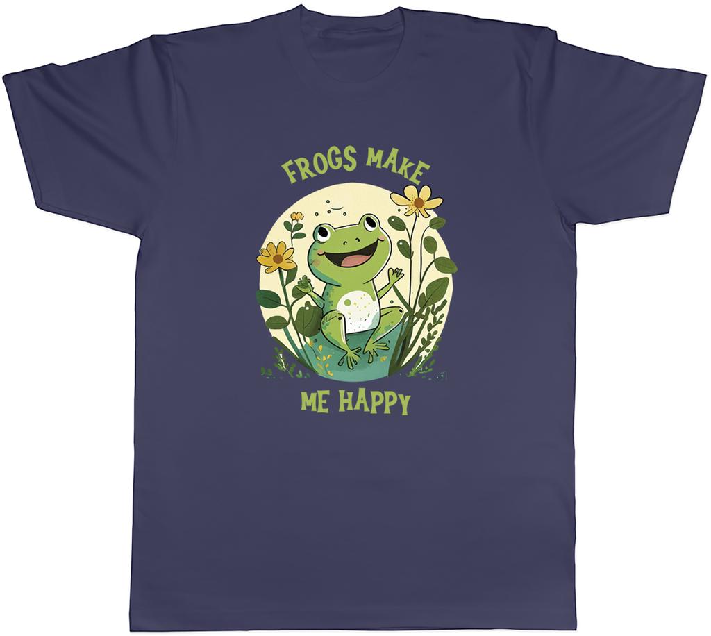 Frogs make me Happy Unisexs TShirt Pet Toad Amphibian Lover Tee Gift