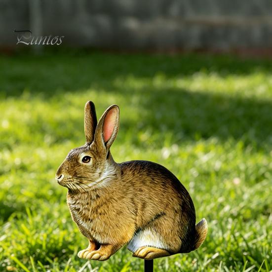 Arte da Giardino Realistico Palo Animale in Acrilico, Pollo Oca Uccello Piatto 2D Palo da Giardino Resistente alle Intemperie Segno Coniglio per Sentiero, Patio, Prato Esterno