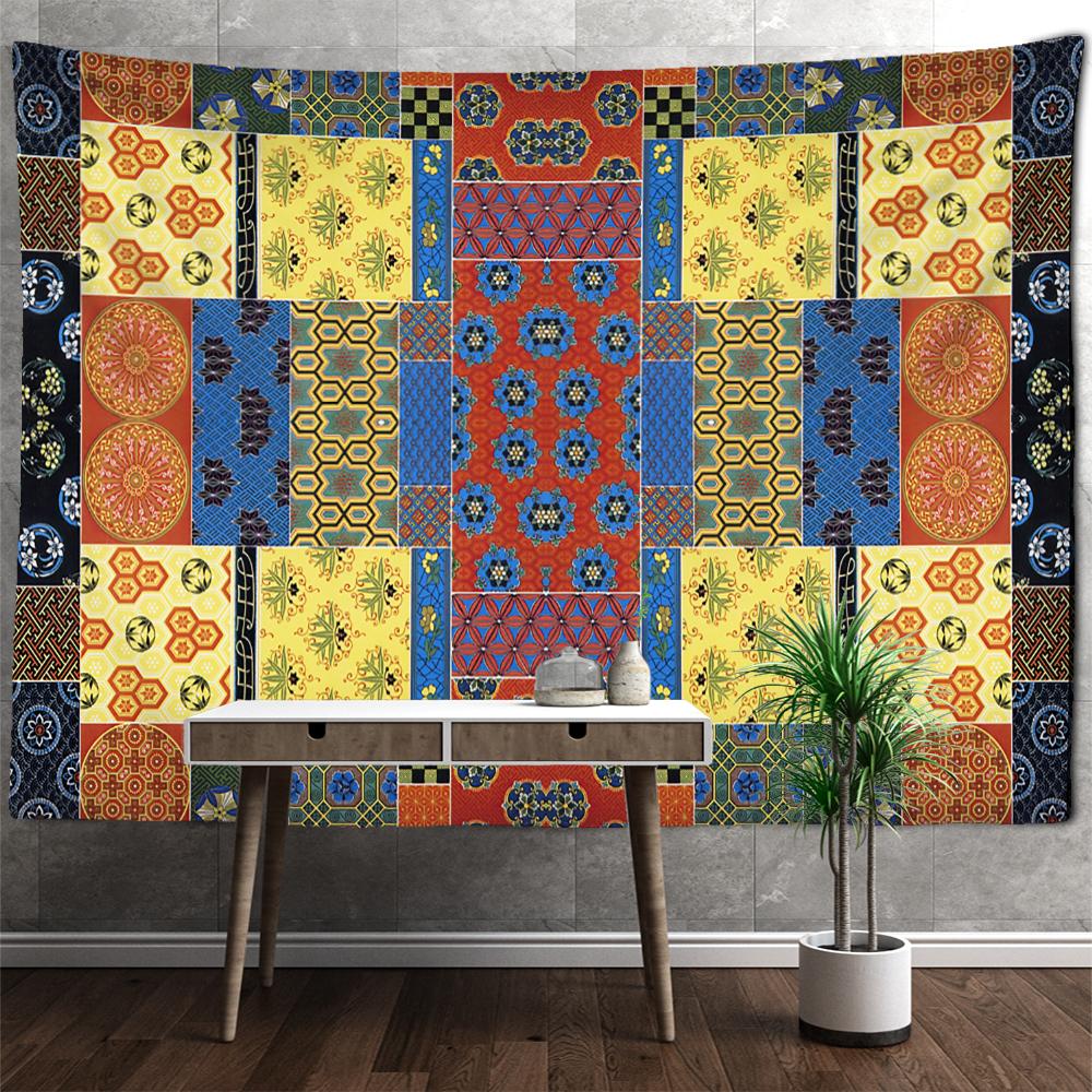 

Романтический загадочный узор гобелен настенный психоделический колдовство хиппи Мандала фон Настенный декор 95x70cm