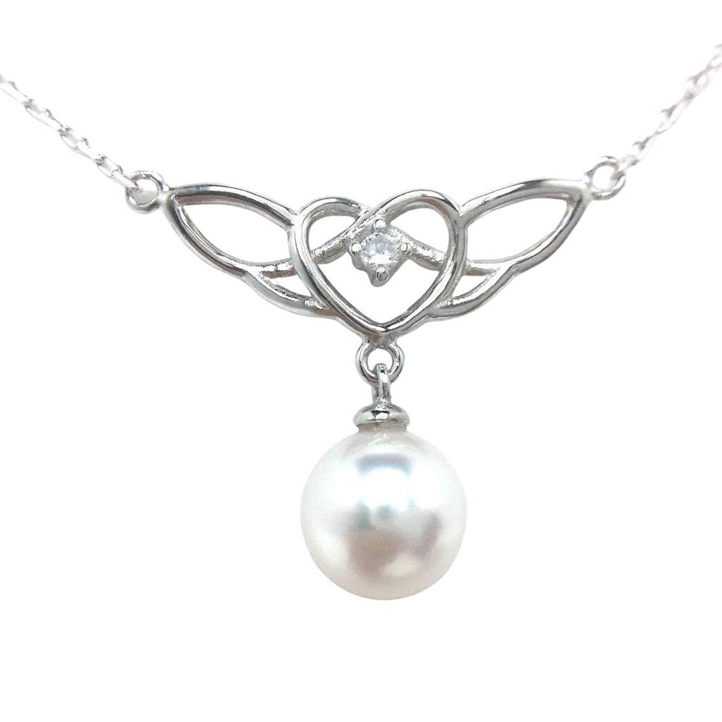Isowa a Specialty Pearl Store In Offers a Akoya Pearl Pendant In White Pink with a Silver Adjustable Chain Number Pearl, Ise-Shima, 7.5-8.0mm (product
