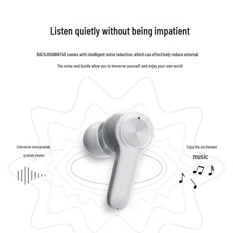 Bach Johann T40 Wireless Bluetooth Noise-Cancelling Earbuds