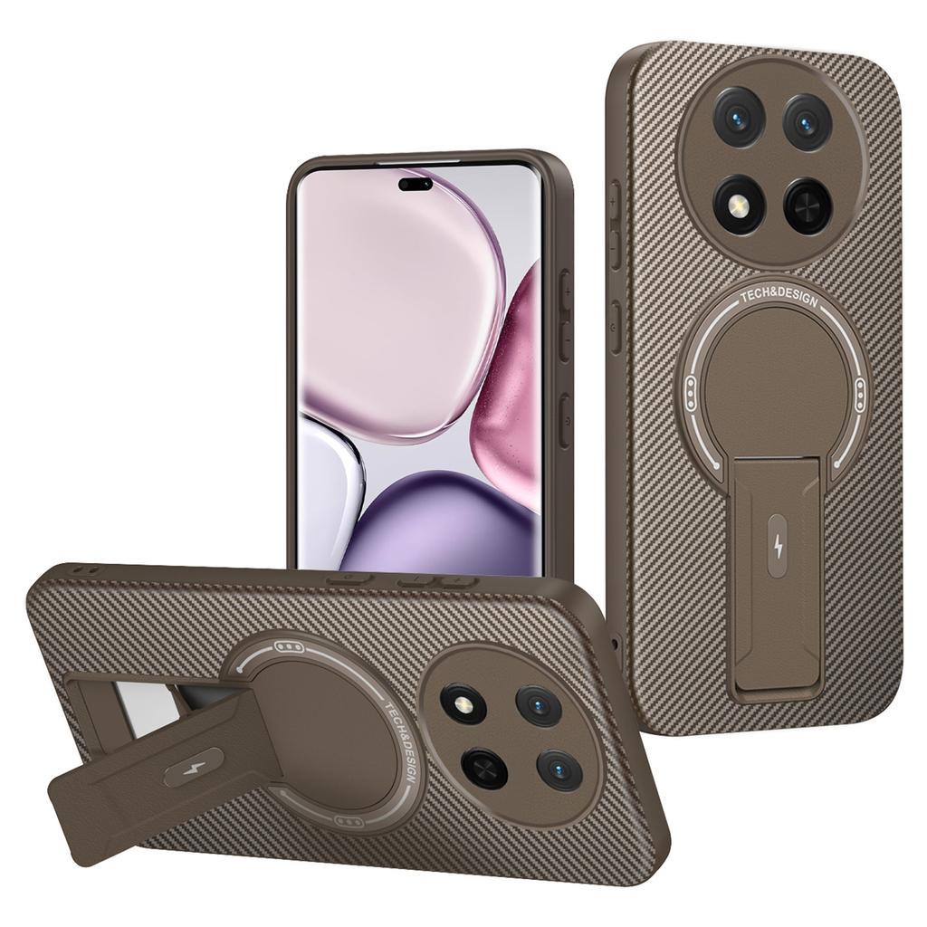 Phone Case For Honor X9c 5G/X60 Pro 5G/Magic7 Lite 5G Carbon Fiber Texture PC+TPU Cover with Kickstand