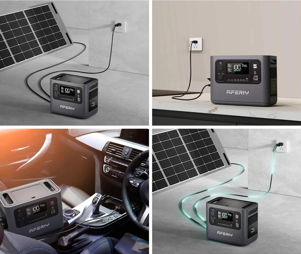 AFERIY P110-D Portable Power Station, 1200W AC Output, 960Wh LiFePO4 Battery, 12 Outputs, 10ms UPS Emergency Power, for Camping, Outdoor