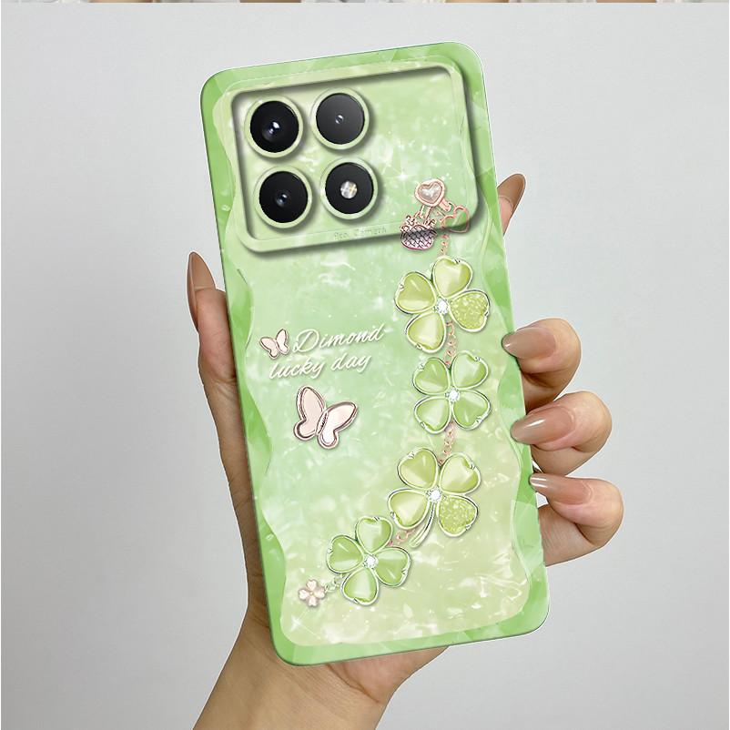 Shockproof Phone Case for Xiaomi Poco F6 Pro 5G Redmi K70 Pro Pretty Butterfly Flower Soft TPU Shell PocoF6Pro Bumper Back Cover