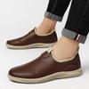 Fashion New Casual Men Shoes Adult Male Footwear Handmade Boat Shoes Leather Male Loafers Men Design Moccasin Fashion Slip on Soft Flat
