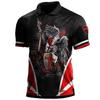 Short Sleeve Polo with Templar Knight Print, Cool Casual Fashion Top