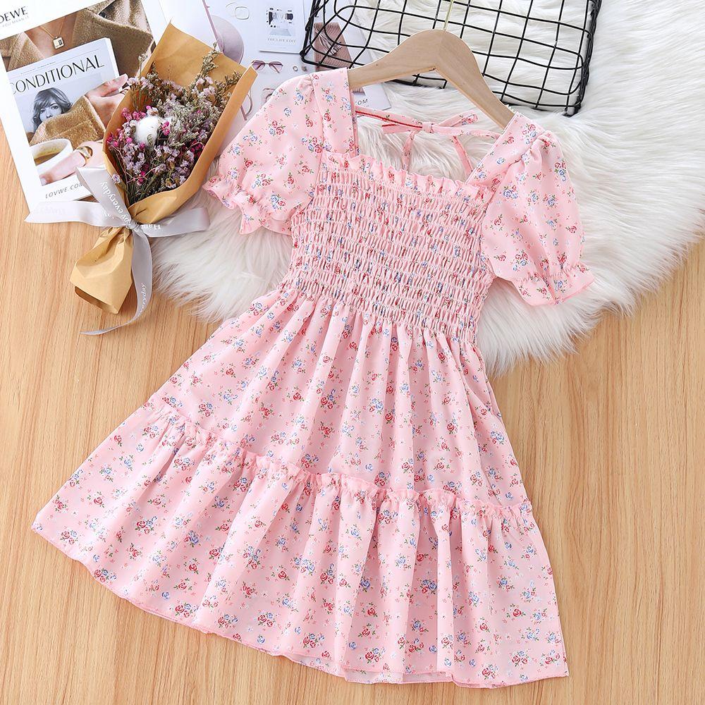 

Летнее платье для девочек Новое детское платье принцессы с рукавами-фонариками Детское летнее модное платье феи 140