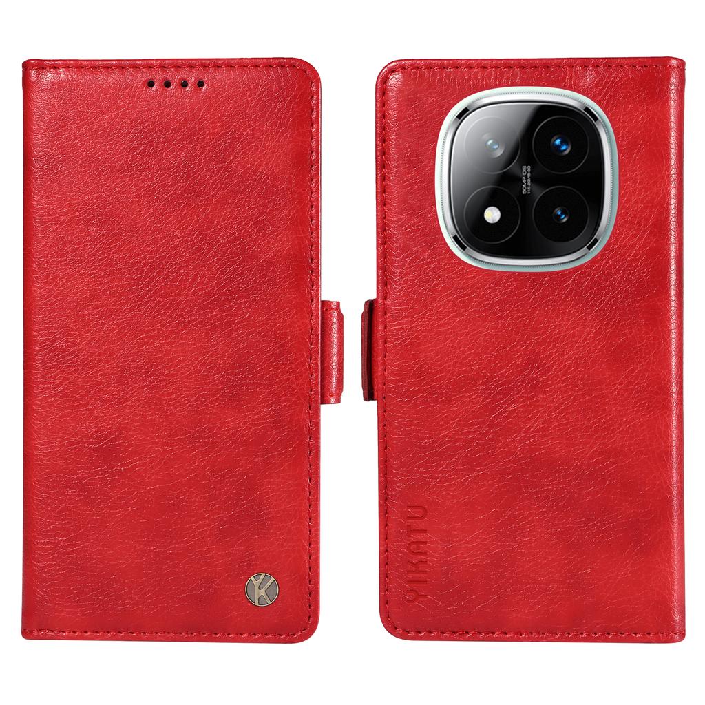 YIKATU YK-007 For Xiaomi Redmi Note 14 Pro+ 5G/Note 14 Pro 5G/Poco X7 5G Case Side Buckle PU Leather Phone Cover Litchi Texture