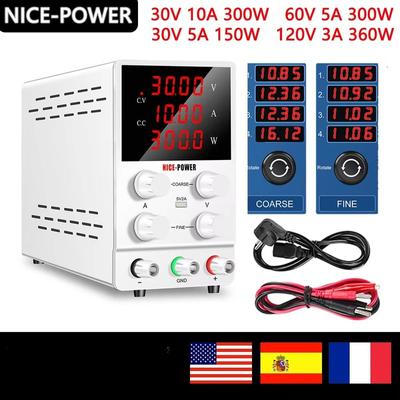 2025 New EU PLUG LCD Adjustable Lab Power Supply DC 30V 10A 5A 60V 120V Switching Regulated Power Source Laboratory Voltage Stabilizer
