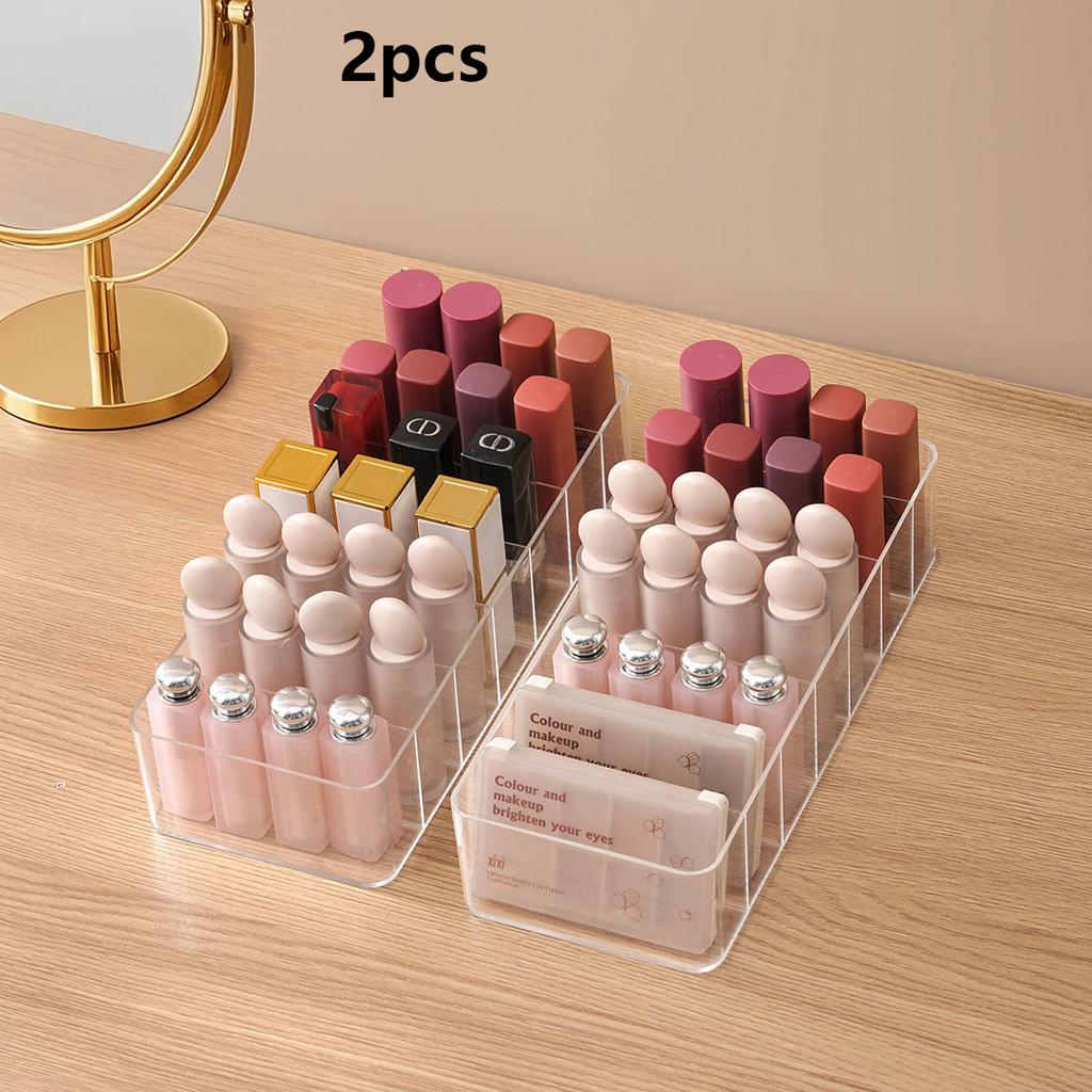 Klarer 7-Fächer Make-up-Paletten-Organizer Acryl-Schubladen-Aufbewahrungsschale für Lidschatten Rouge Kosmetik Schminktisch Make-up-Organizer