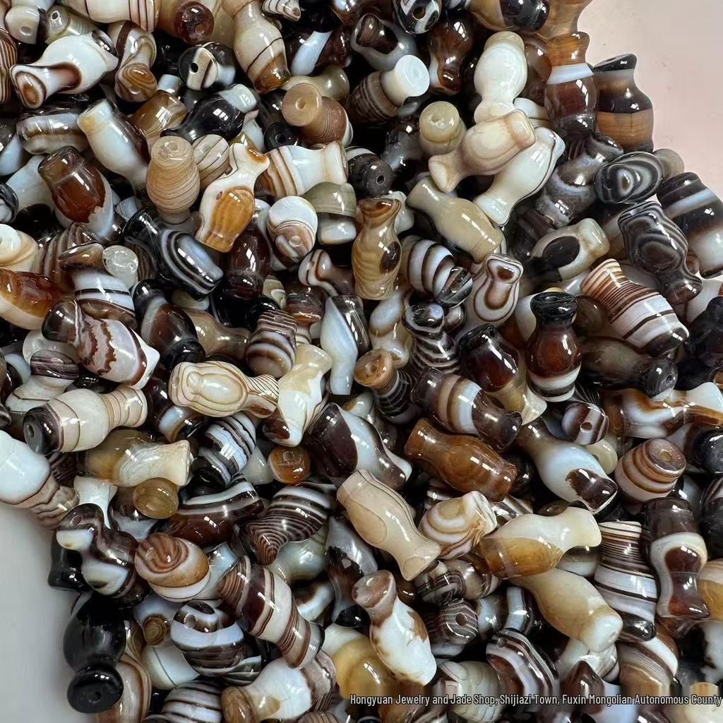 Twisted Silk Agate Coffee Color Beads, 8x16MM, Small Vase Shape for Bracelets & Necklaces.