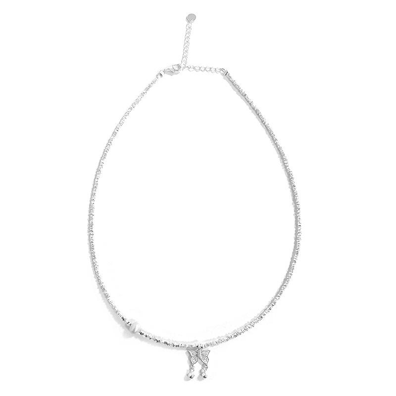 

Изысканное ожерелье из сломанной бабочки с жемчугом для женщин, легкие роскошные и высококачественные аксессуары с цепочкой для воротника