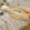 Double-layer yarn printing four-piece set, student dormitory three-piece set, bed sheet quilt cover, bedding